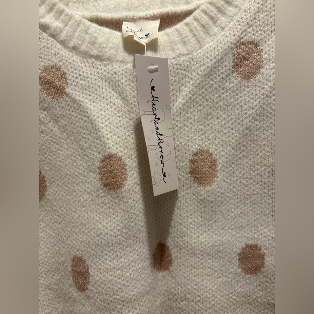 Girls Polka Dot Sweater In Ivory - Picture 7 of 12